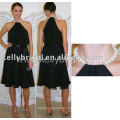 Vestido de noche directo caliente de la fábrica del negro de la venta 2015 El cordón negro Backless atractivo del tafetán del cuello alto rebordeó los vestidos cortos del regreso al hogar